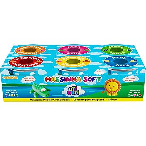 Massa para Modelar Pote 140G KIT com 6 Cores, Massinha Utiguti