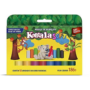 Massa para Modelar Koala SOFT com 12 Cores Amido PCT com 06