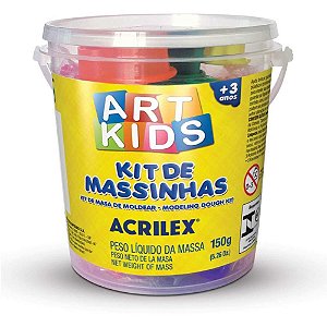 Massa para Modelar Criativa ART KIDS 150G - Potes com Moldes (pacote com 03)