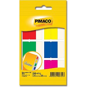 Marcador de ABA Adesivo Colorido 6 Cores 32X38MM - CX com 30
