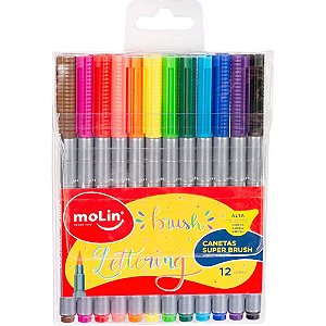Marcador Artístico Super BRUSH 12 Cores