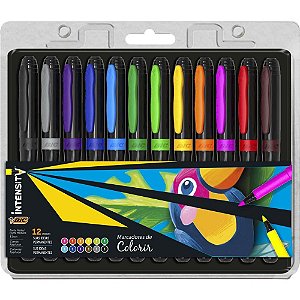 Marcador Artístico FELT Pen com 12 Cores Sortidas