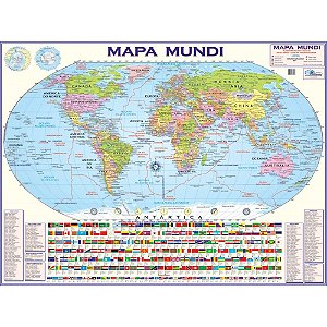 Mapa Periódico Mundi Político 120CM X 90CM Escolar e Educativo
