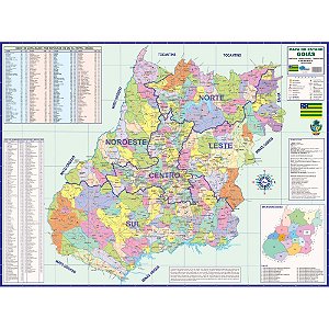 Mapa Periódico Estado de Goiás 120CM X 90CM Escolar e Político