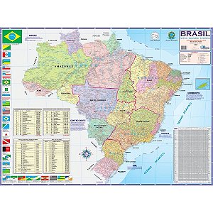 Mapa Periódico Brasil Político Rodoviário 120CM X 90CM