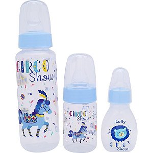 Kit Mamadeira TIP 240ML + 80ML + 50ML Redonda com 3 Unidades