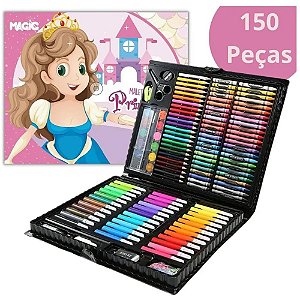 Maleta para Pintura Princesas 150 Peças - 34X26,5 CM