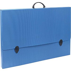 Pasta Maleta Novaonda com ALÇA A-2 Azul com Fecho 3,5CM
