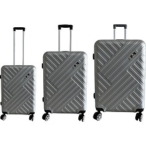 Mala de Viagem Fortaleza ABS 360 Conjunto com 3 Peças - Cinza