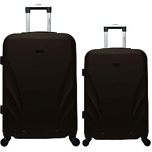 Mala de Viagem ABS 360º com 2 Peças Preto com 02