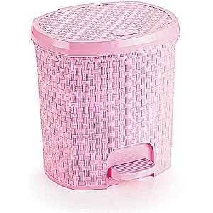 Lixeira Rattan Rosa BABY 6L