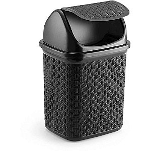 Lixeira Rattan para Pia Preto 4,5L