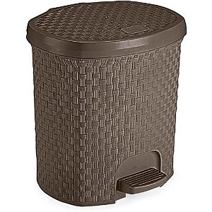 Lixeira Rattan Marrom 6L