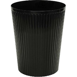 Lixeira para Escritório Canelada Preta 9,3L 23X29CM