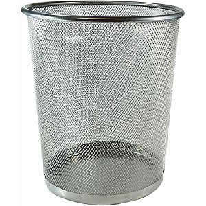 Lixeira para Escritório Aramado 8,5L Prata