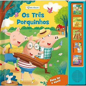Livro Sonoro os TRÊS Porquinhos 19X19CM 6 Páginas com 5 Botões