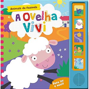Livro Sonoro - a Ovelha Vivi 19X19CM, 6 Páginas com 5 Botões