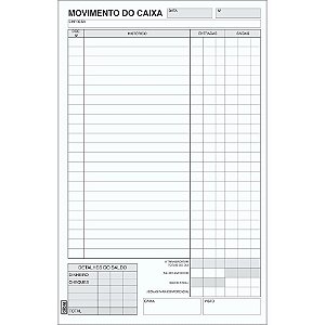 Livro Movimento de Caixa 1/18 com 100 Folhas Pacote com 10
