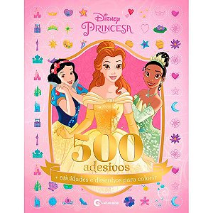 Livro Infantil de Colorir Princesas com 500 Adesivos - 44 Páginas