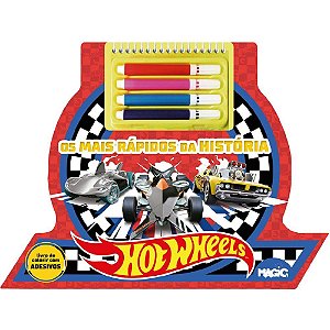 Livro Infantil Colorir HOT Wheels com CANETINHA/ADESIVO