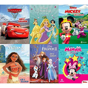 Livro Infantil Colorir Disney LER e Colorir 8 Páginas (S) PCT com 12