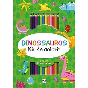 Livro Infantil Colorir Dinossauros KIT Colorir com Lapi