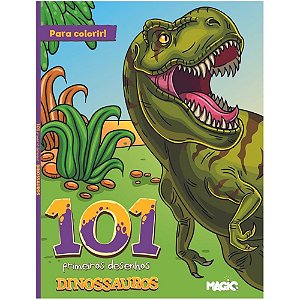 Livro Infantil de Colorir - Dinos 101 Desenhos - 20X27CM com 104 Páginas