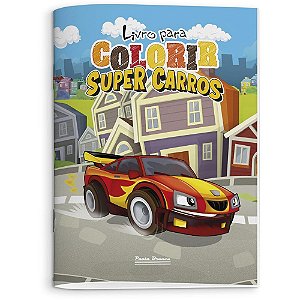 Livro Infantil de Colorir Carros 8 Páginas Pacote com 10