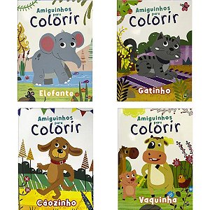 Livro Infantil Colorir Amiguinhos para Colorir (S) Pacote com 05