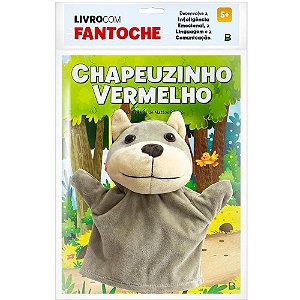 Livro Brinquedo Ilustrado Fantoche Chapeuzinho Vermelho e Lobo