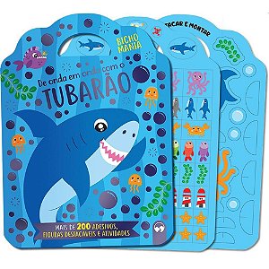 Livro Infantil Bicho Mania Tubarão com Adesivos e Figuras Destacáveis