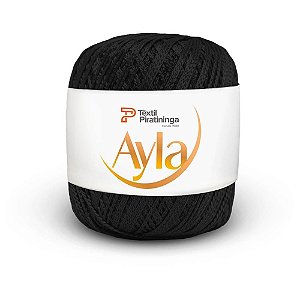 Linha para Crochê 100G AYLA Preto Brilho 130M