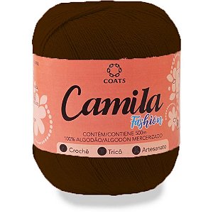 Linha para Crochê Camila Fashion 00360 Marrom Café Pacote com 06