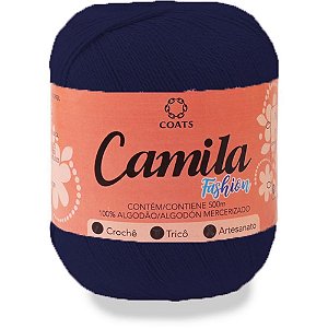 Linha para Crochê Camila Fashion 00150 Azul Marinho - Pacote com 6 Unidades