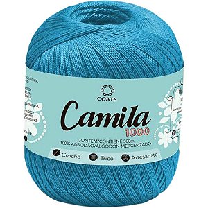 Linha para Crochê Camila 00130 Azul Médio PCT com 06