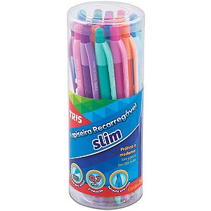 Lapiseira 0.7MM TRIS SLIM Colors com Borracha Pote 24