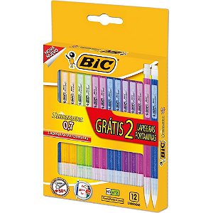 Lapiseira 0.7MM BIC Shimmers Cores Sortidas Caixa com 14 Unidades