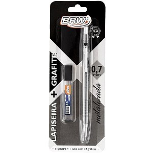 Lapiseira 0.7MM Metalizada Prata com Grafite – BRW