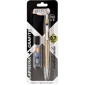 Lapiseira 07MM Metalizada Dourada com Grafite
