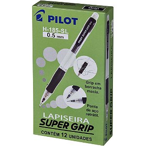Lapiseira 0.5MM Super GRIP H-185 Preta - Caixa com 12 Unidades