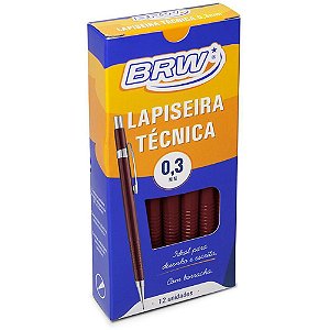 Lapiseira Técnica 0.3MM Bordô BRW - Caixa com 12 Unidades