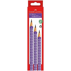 Lápis Preto Triangular Ecolápis Sparkle Lilás - Pacote com 72 Unidades