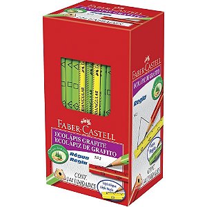 Lápis Preto Triangular Ecolápis Régua Sortidos - Caixa com 144