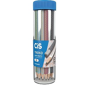 Lápis Preto Triangular CIS TREND 2B 5 Cores Pote 36