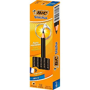 Lápis Preto Sextavado Evolution 2HB S/BORRACHA Preto