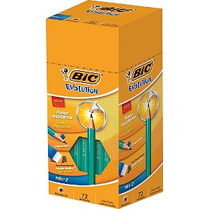 Lápis Preto Sextavado BIC Evolution 2HB S/BORRACHA (070330413962) - Caixa com 72