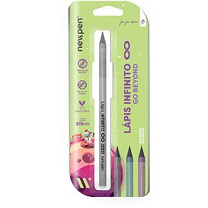 Lápis Preto Redondo Infinito GO Beyond Cinza - Newpen