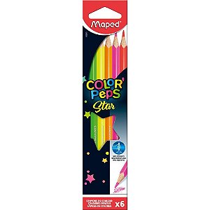 Lápis de COR Triangular Color PEPS Fluo 6 Cores