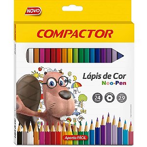 Lápis de COR Sextavado NEO-PEN 24 Cores 2,9MM - Pacote com 06 Unidades