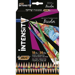 Lápis de COR Sextavado Intensity Bicolor 18 Lápis para 36 Cores